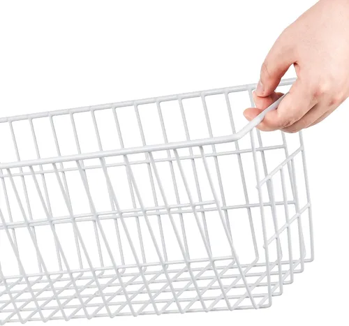 Vista 6 de iPEGTOP Juego de 6 cestas de almacenamiento de alimentos de alambre de metal con asas para organizar armarios de cocina, estante de despensa, baño