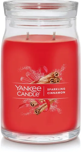 Vista 11 de Yankee Candle - Vela perfumada Sparkling Cinnamon, clásica de una sola mecha en tarro grande de 22 onzas, más de 110 horas de tiempo de combustión