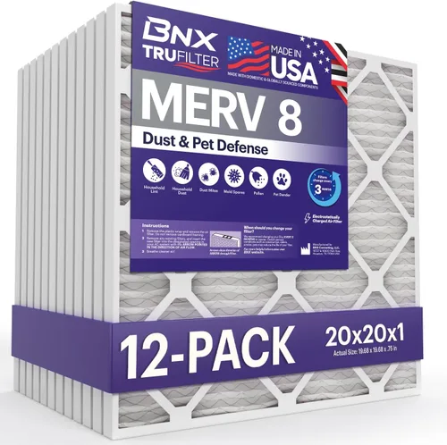 Vista 36 de BNX TruFilter - Filtro de aire MERV 8 de 10 x 10 x 1 pulgadas (paquete de 6) – Fabricado en Estados Unidos – Defensa contra polvo y mascotas