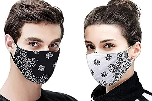 Vista 6 de Bandana de la cubierta de la cara, máscara de tela de algodón suave media cara protectora, pasamontañas de cachemira unisex de moda, Balaclava