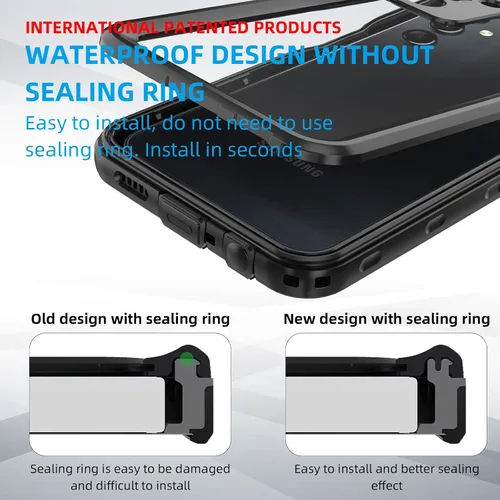 Vista 3 de Funda impermeable para Samsung Galaxy A24 4G, con protector de pantalla integrado, a prueba de polvo, a prueba de golpes, resistente, con soporte