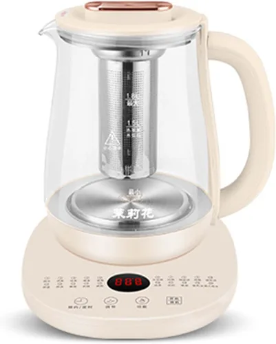 Vista 9 de Olla para preservar la salud, hervidor eléctrico con control de temperatura, para sopa, gachas, té de hierbas, base de acero inoxidable, panel