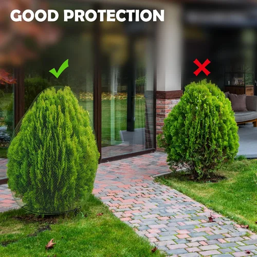Vista 5 de codree 2 Piezas Red Anti-Ciervos para Arbustos - 7.8 x 7.8 Pies Cubierta de Red para Plantas Anti-Ciervos - Red de Malla Reutilizable para Plantas