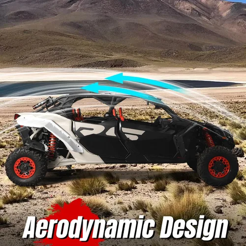 Vista 2 de A & UTV PRO Cubierta deportiva para 2017-2025 Can Am Maverick X3 MAX RS DS Turbo Accesorios, 4 piezas combinadas de polietileno duro y resistente
