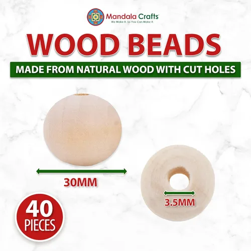 Vista 104 de Mandala Crafts - 2000 cuentas de madera redondas pequeñas de 6 mm para manualidades, suministros de macramé - cuentas de madera natural negra sin