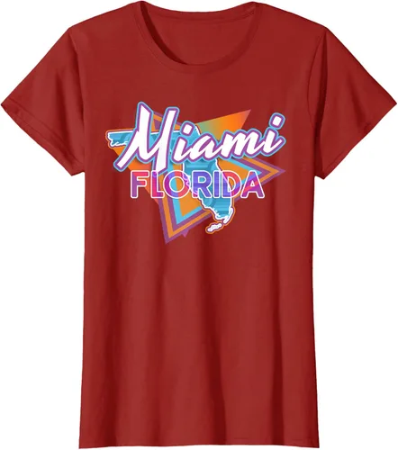 Vista 28 de Camiseta retro vintage de Miami Florida, Negro, S