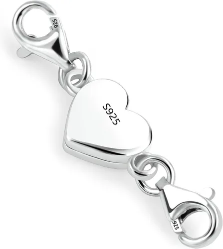 Vista 12 de Collar magnético de corazón de oro de 14 quilates, cierres y cierres de plata de ley 925, cierre de langosta doble, cierres magnéticos de joyería