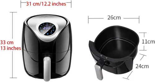Vista 7 de Freidora de aire eléctrica para el hogar multifunción sin freidora, freidora electromecánica de papas fritas inteligentes totalmente automática