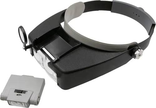 Vista 5 de Zega Crafts - Lupa para diadema con 3 lentes de aumento de profundidad múltiple y luz de trabajo desmontable