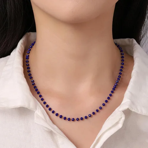 Vista 25 de Gargantilla con cuentas para mujer, chapada en oro de 18 quilates, gargantilla delicada para mujer