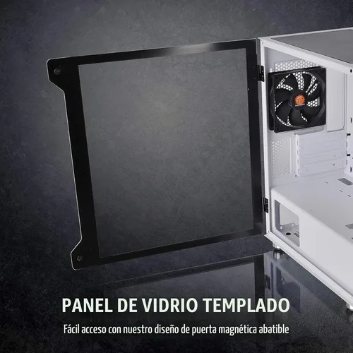 Vista 2 de Thermaltake S100 Carcasa para computadora de cristal templado Snow Edition Micro-ATX mini-Tower con ventilador trasero de 120mm preinstalado Nieve