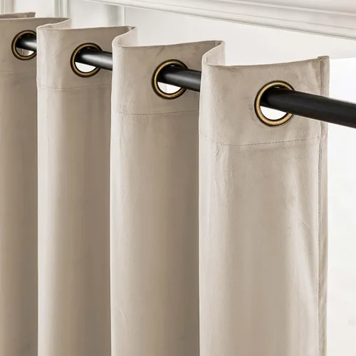 Vista 50 de Lazzzy Cortinas opacas de terciopelo beige de 84 pulgadas de largo con aislamiento térmico para oscurecer la habitación, cortinas forradas de lujo