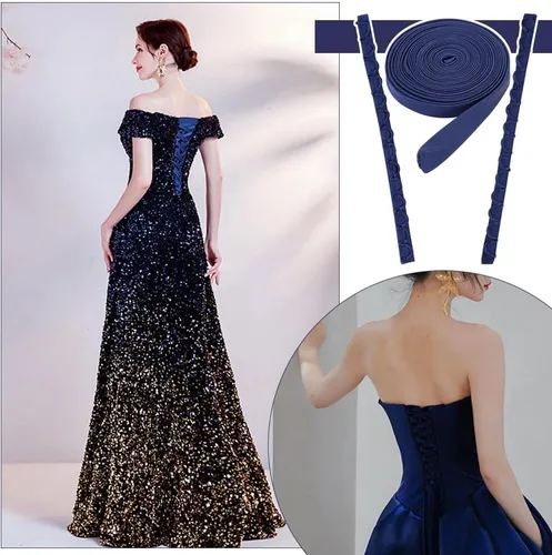 Vista 5 de BENECREAT 1 juego de reemplazo de cremallera para vestido de novia, color azul medianoche, ajustable, accesorios para vestido de novia, accesorios