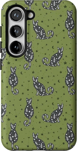 Vista 205 de Casely Funda para Galaxy S9 Postura de cadáver Yoga de esqueleto Diseño protector delgado esencial de doble capa