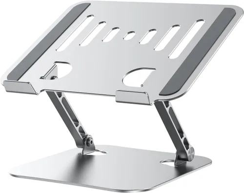 Vista 2 de K&ZZ Soporte para computadora portátil para escritorio, soporte ajustable 03-Plateado