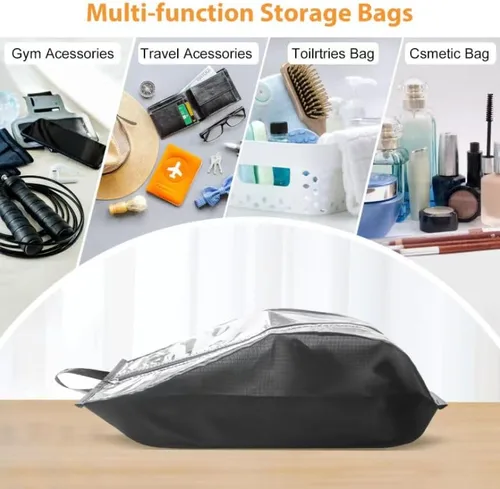 Vista 4 de Li'segarote Bolsas de zapatos para viajes, paquete de 6 bolsas grandes multicolor para zapatos para hombres y mujeres, bolsa organizadora de zapatos