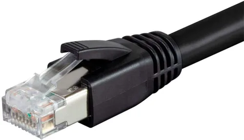 Vista 2 de Cable de red LAN de Internet RJ45 Cat8 RJ45 de 0.5 pies, interior/exterior, 24 AWG – Último 40Gbps 2000Mhz, resistente a la intemperie S/FTP