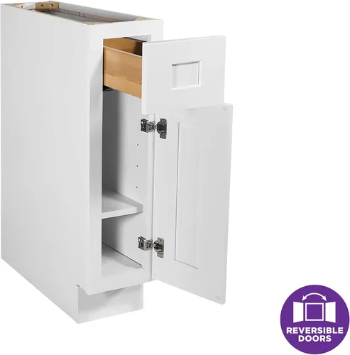 Vista 5 de Design House Brookings - Armario de cocina con base sin ensamblar, 9 pulgadas de ancho x 24 pulgadas de profundidad x 34.5 pulgadas de alto, marrón