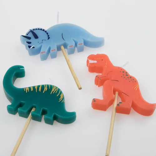 Vista 4 de Meri Meri Velas de dinosaurio (paquete de 5)