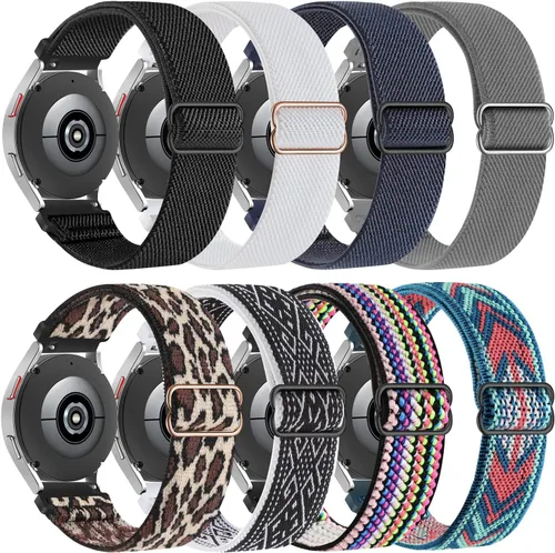 Vista 8 de Bolesi - Paquete de 8 correas elásticas de nylon compatibles con Samsung Galaxy Watch 7/6/5/4/FE, correa de 20 mm para Galaxy 6 Classic/5 Pro/Active