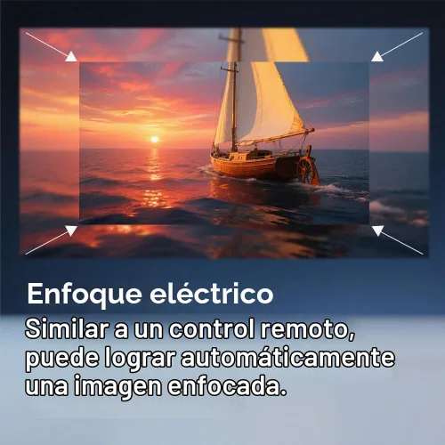 Vista 6 de Mini proyector con WiFi y Bluetooth【Keystone automático y enfoque eléctrico y giratorio】Proyector con soporte integrado Proyector Android adecuado