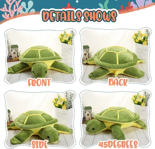 Vista 5 de Liliful Peluche de tortuga marina gigante, suave y grande, almohada de tortuga marina para niños y niñas, regalos para el día de la madre