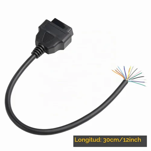 Vista 7 de iKKEGOL 1 pie pies 11.8 in/12 16 pines J1962 OBD OBDII OBD2 conector hembra coche diagnóstico cable de extensión cable de coleta DIY Mobley