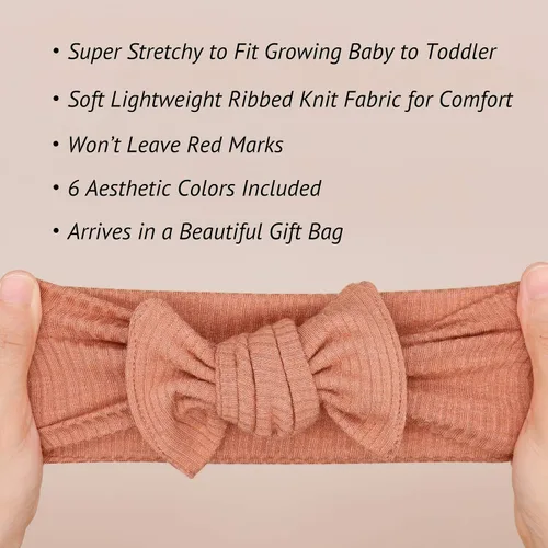 Vista 2 de Diademas con lazos para bebés y niñas, accesorios para el cabello