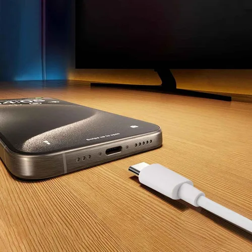 Vista 5 de Paquete de 5 cables cortos USB C a USB C de 12 pulgadas, color blanco