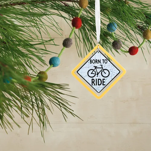 Vista 5 de Hallmark Adorno navideño de bicicleta Born to Ride