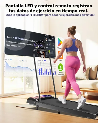 Vista 3 de HCOIW Caminata con almohadilla inclinada y barra de mango, cinta de correr con barra de mango