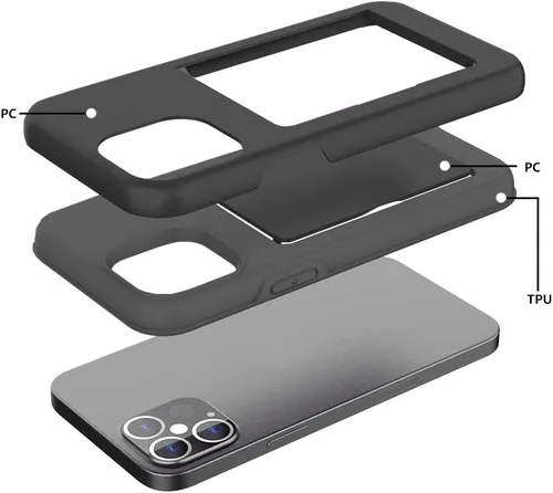 Vista 6 de Asuwish Funda de teléfono para iPhone 12 Pro Max de 6.7 pulgadas con protector de pantalla de vidrio templado y ranura para tarjeta celular, soporte