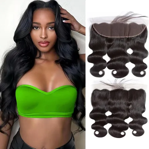 Vista 11 de Encaje frontal transparente HD de 13 x 6 pulgadas, prearrancado con abuelitos, línea capilar natural, cierre frontal ondulado 12A, cabello humano