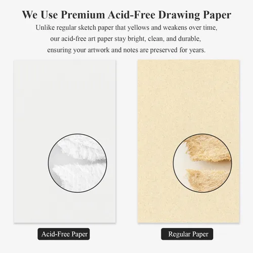 Vista 3 de Ankkol Cuaderno de bocetos con espiral 5x7, pequeño bloc de dibujo con tapa dura - 100 hojas, papel para bloc de dibujo mini de 68 lb/100 g/m²