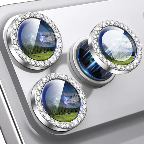 Vista 63 de Protector de lente de cámara para iPhone 15 Pro/iPhone 15 Pro Max, anillo de metal individual, dureza 9H, protector a prueba de arañazos, accesorios