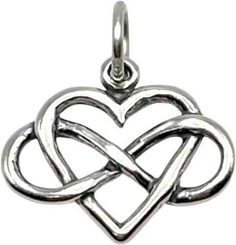 Vista 6 de KEVIN N ANNA Collar pequeño de plata de ley con dije de corazón infinito, 18 pulgadas