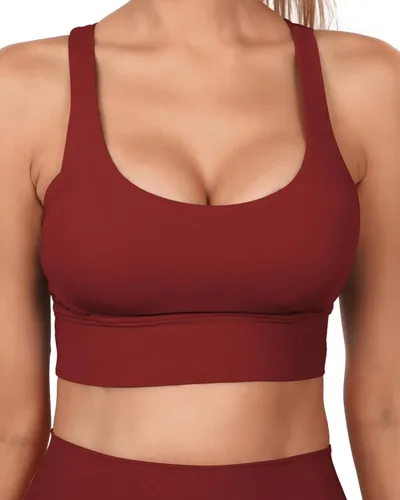 Vista 3 de Grace Form Strappy Sports Bra for Women Padded Push Up Sport Bra Athletic Running Workout Bra Yoga Bra