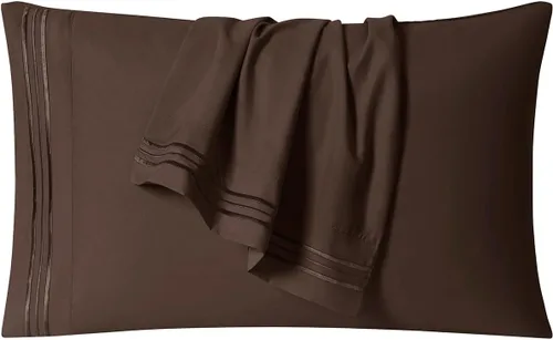 Vista 2 de Clara Clark Fundas de almohada de tamaño estándar – Funda de almohada ultra suave, fundas de almohada de microfibra ligera tamaño Queen – Juego de 2