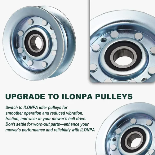 Vista 3 de ILONPA Polea tensora plana GY22172 GY20067 para John Deere D140 D102 D110 D125 D130 L120 L118 L100 L105 L110 L130 L108 14542GS L2048 L1742