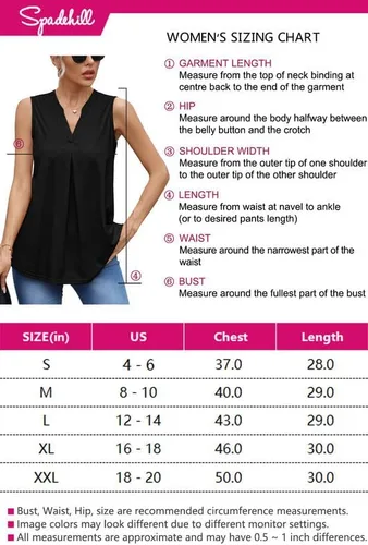 Vista 6 de Spadehill Camisetas sin mangas de gasa con cuello en V para mujer