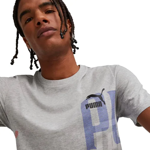 Vista 4 de PUMA Camiseta estampada para hombre 3, Negro