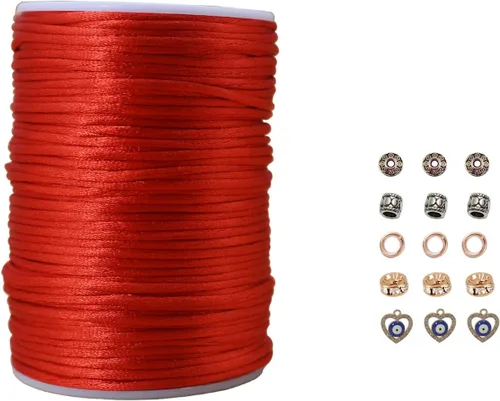 Vista 16 de Nuevo 20bundles 200Yards 0.098 in Satin/Rattail Cordón de seda para collar, pulsera, cordón de cuentas