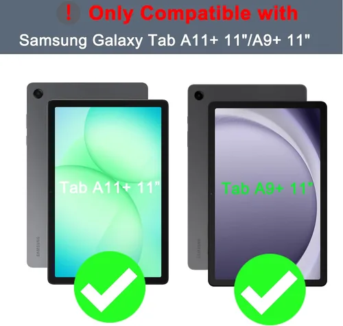 Vista 2 de Funda para Galaxy Tab A9+/A11+ de 11 pulgadas con teclado - Funda de tableta inalámbrica desmontable retroiluminada de 7 colores con panel táctil