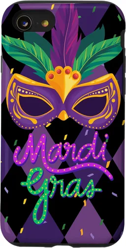 Vista 16 de Funda para iPhone 11 Pro Max Mardi Gras NOLA Festive Carnival Mask New Orleans Party Case