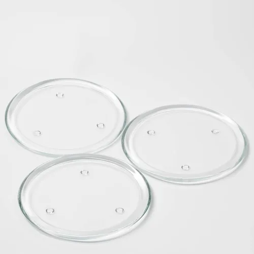 Vista 2 de Richland Juego de 8 platos de pilar de vidrio de 8 pulgadas con base de posavasos para velas