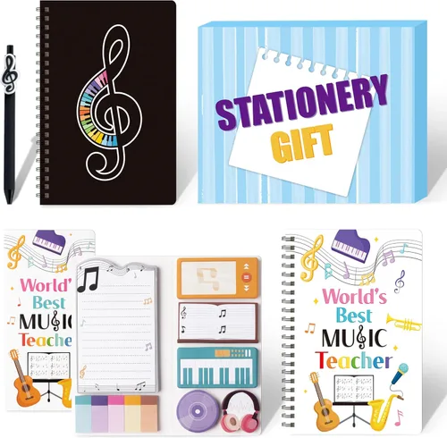 Vista 10 de B1ykin Juego de Regalo de Papelería - 3 Piezas Cuaderno Notas Adhesivas, Cuadernos Espirales A5 y 550 Hojas Notas Adhesivas Lindas con Kit