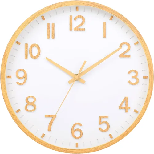 Vista 16 de Reloj de pared, moderno reloj de pared pequeño de 8 pulgadas, funciona con pilas, silencioso, analógico, clásico, para oficina, hogar, baño, cocina