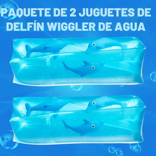 Vista 7 de Bedwina Juguete Serpenteante de Agua de Delfín - (Paquete de 2) Juguetes Sensoriales Fidget de Serpiente de Agua de 4.75 Pulgadas y Tubo de Agua