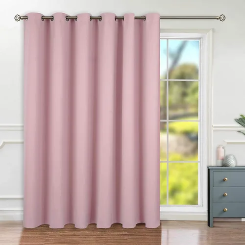 Vista 14 de BGment Cortina Oscurecedora para Puerta Corredera, Cortina Divisoria Opaca Ancha para Sala de Estar de 84 Pulgadas de Largo, Cortina Térmica de Rosa
