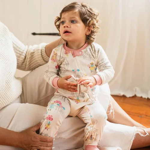 Vista 17 de Burt's Bees Baby Pijama para bebé niña, 100% algodón orgánico, pijama de una pieza, overol diagonal con cremallera, ajuste cómodo